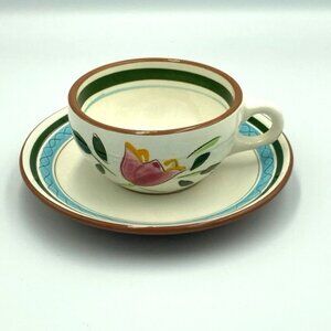 Vtg Stangl Pottery Country Garden Cup & Saucer MCM USA
